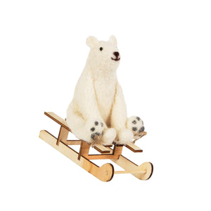 Felt Polar Bear on Sledge