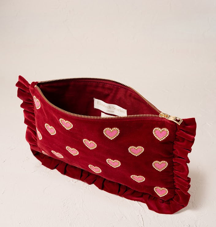 Frilled Love Hearts Everyday Pouch - Elizabeth Scarlett