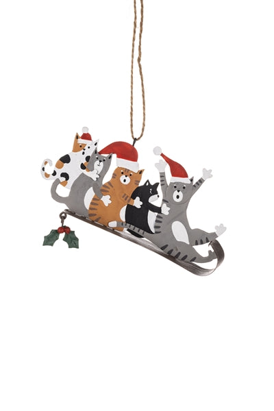 Five Cats on Sledge Hanger