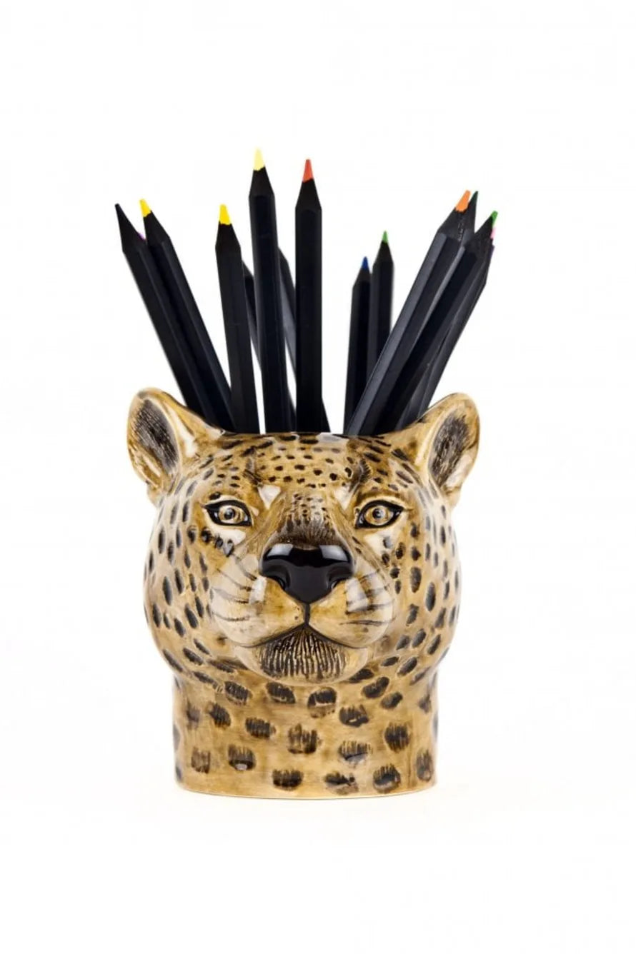 Ceramic Leopard Pen Pot