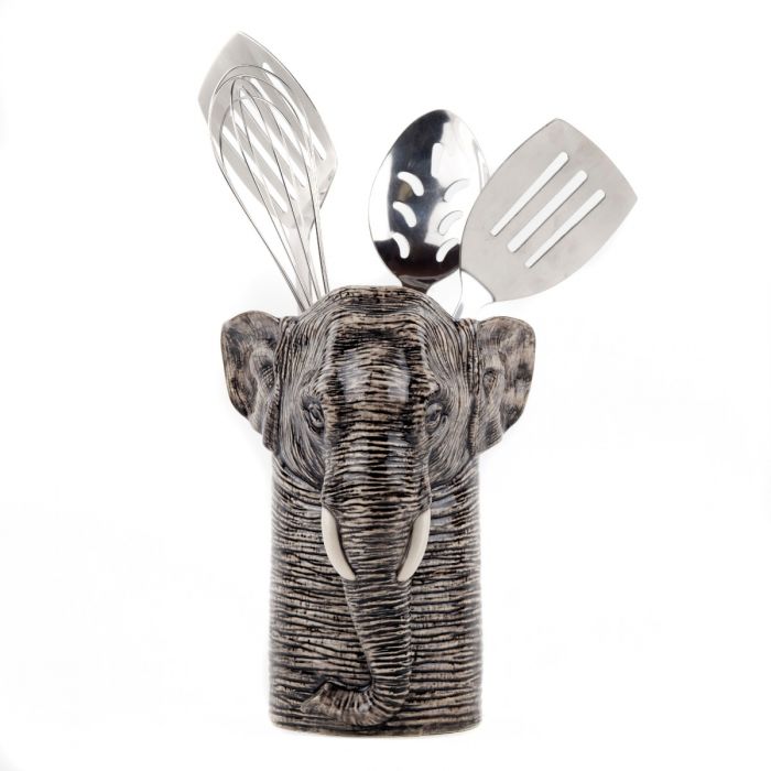 Ceramic Elephant Utensil Pot
