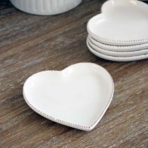 Small White Ceramic Heart Plate